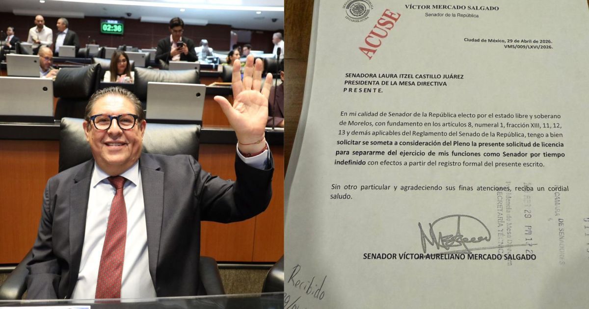 Víctor Mercado Salgado solicita licencia indefinida en el Senado