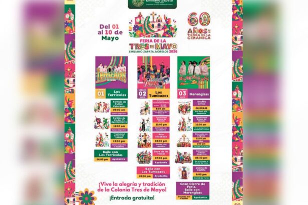 Colonia Tres de Mayo festeja 60 años con feria en Emiliano Zapata