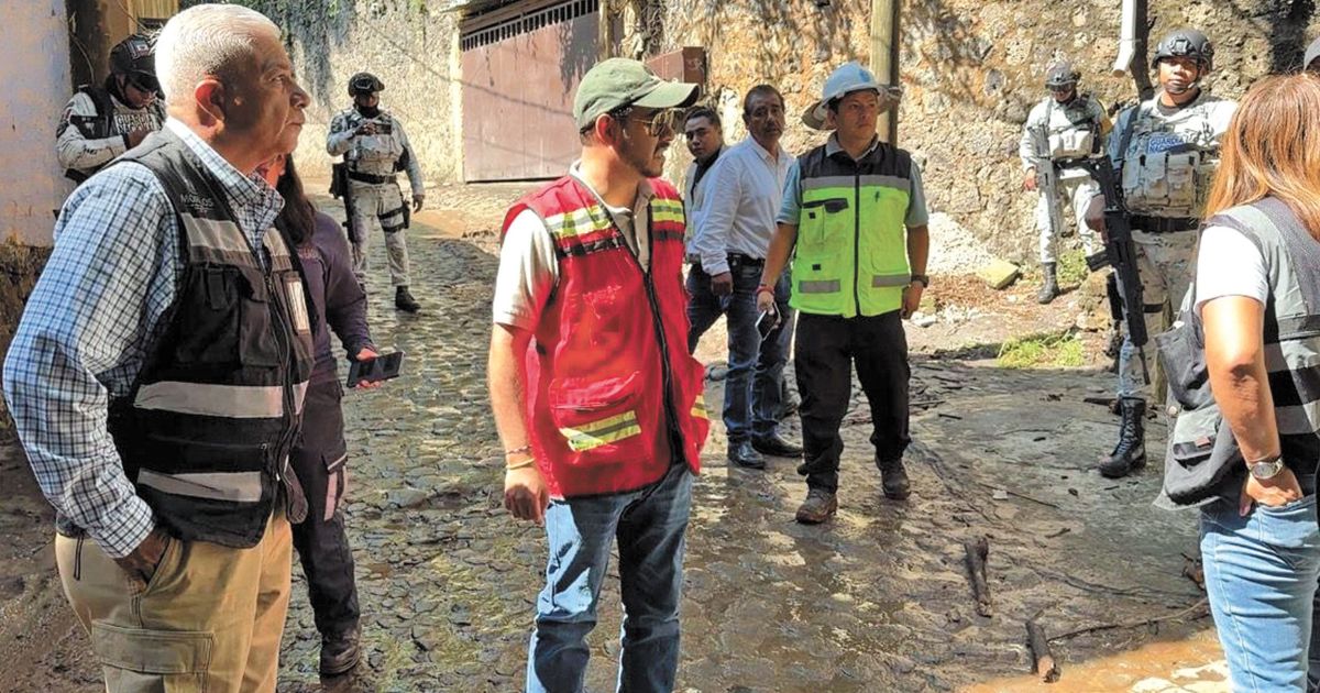 Perseo Quiroz encabeza operativo tras lluvias en Tepoztlán