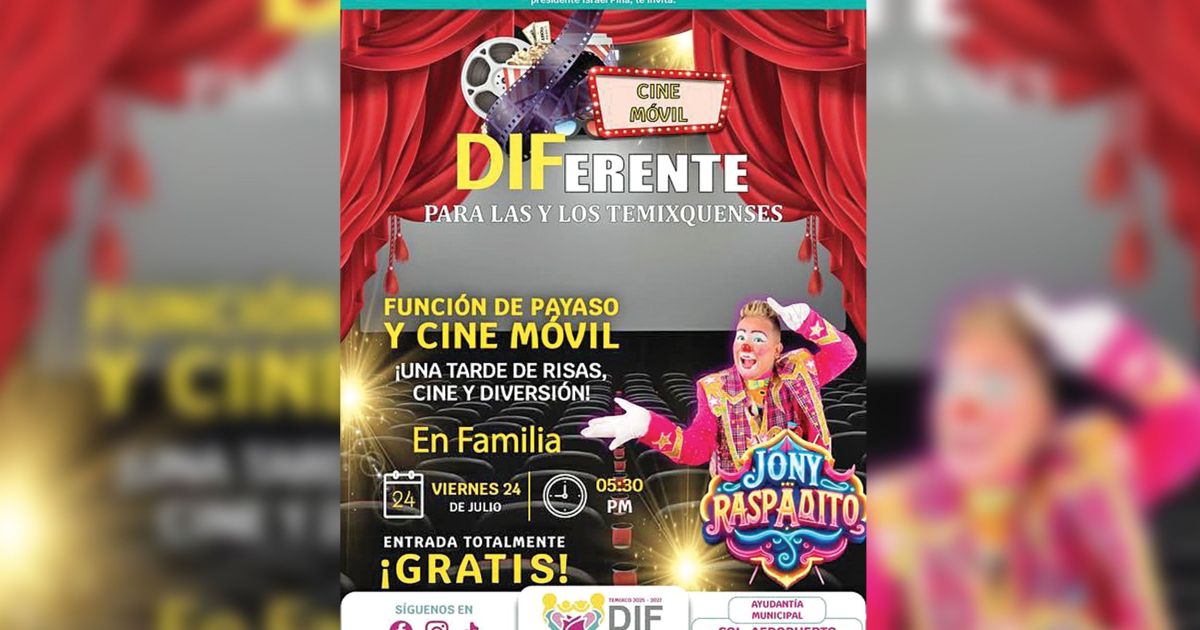 DIF Temixco organiza cine al aire libre y show infantil gratuitos